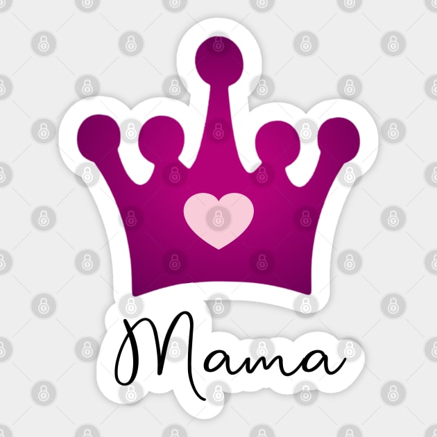 Mama Queen of Hearts with Purple Crown and Pink Heart Sticker by Star58